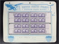 US Stamps Matched Plate Number Blocks on pages, 19
