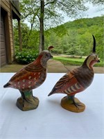 2 Ceramic Quail Figurines - Italy