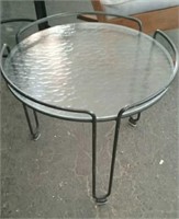 Small Round Glass Top Patio Accent Table