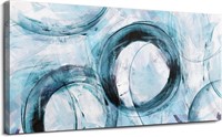 Wijotavic Large Teal Abstract Wall Art