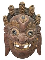 Carved Wood Mahakala Dharmapala Tibet Mask.