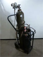 Oxygen Acetylene Tank with Cutting Torch - On