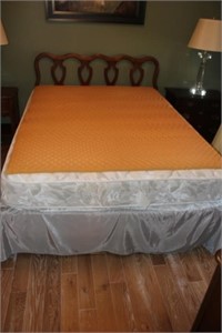 Queen Size Bed with Wooden Headboard