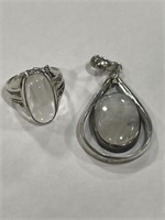 925 Silver Moonstone Ring Size 9 and 925 Silver