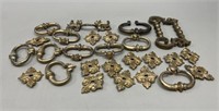 Assorted Antique Hinged Brass Drawer Pulls