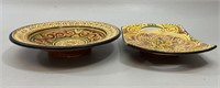 2 Morccan Safi Pottery:: Bowl & Plate w/Handles