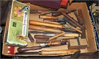 Woodworking Lathe Chisel Tools Large Box Lot
