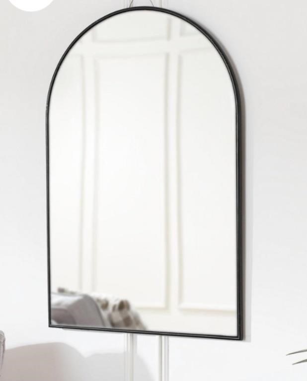 NEW Medium Arched Black Classic Accent Mirror (