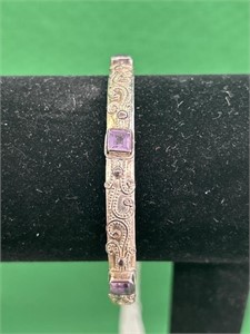 Sterling bracelet with amethyst stones