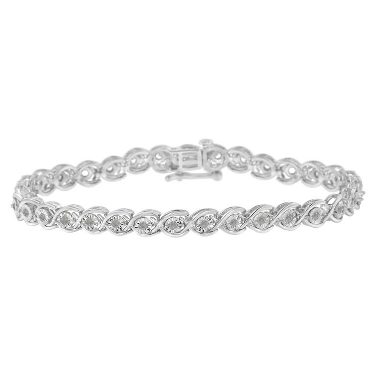 Elegant .50ct Diamond Criss-cross Link Bracelet