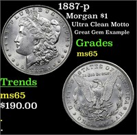 1887-p Morgan $1 Grades GEM Unc