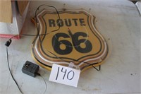 ROUTE 66 LIGHTED SIGN, UNTESTED DUE TO PLUG CRACKD