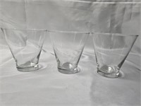 SET OF 3 VINTAGE STEMLESS MARTINI GLASSES 4" EACH