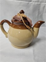 VINTAGE CERAMIC TWO TONED POTTERY TEA POT 6"X8"