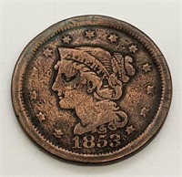 1853 United States Large One Cent Coin
