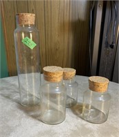Storage jars with cork lids