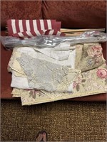 doilies and blanket  & flag