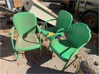 3 - Metal Lawn Chairs