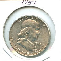 1951 Franklin Silver Half Dollar