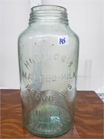 Lg green tint vintage Horlicks Malted Milk jar