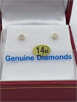 14kt Gold Stud Diamond Earrings 0.12ct