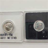 1955 D & 1959 ROOSEVELT DIMES 
MS63 & 65