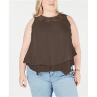 $56.5 Size 1X Style & Co Crochet-Trim Tiered Top