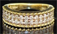 Brilliant 3/4 ct 2 Row Diamond Anniversary Ring
