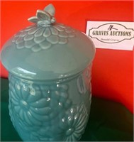 Pier One Blue Canister w/rubber seal