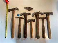Lot of Wood Handled Hammers