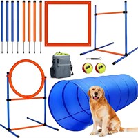 Dog Agility Training Kit  60-Pc with Tunnel