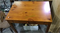 Small pinewood lap top drawer office work desk,