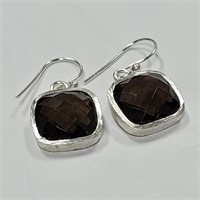$200 Silver Smokey Quartz Earrings