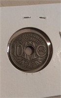 1917 France 10 Centimes EF40