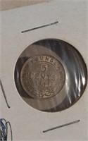 1941 NFLD Sterling 5 Cents EF40