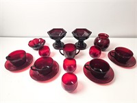Mid Century Ruby Glass Articles