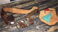 Eagle leather belt buckle and Belt and A thinking
