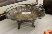 Footed and Handled Silver-plate Basket