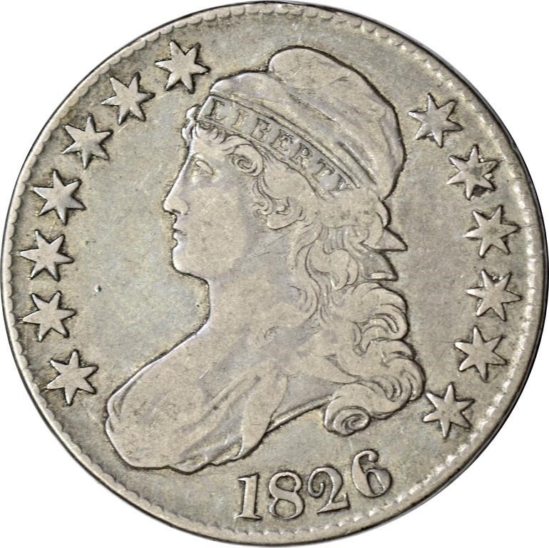 1826 CAPPED BUST HALF DOLLAR - FINE