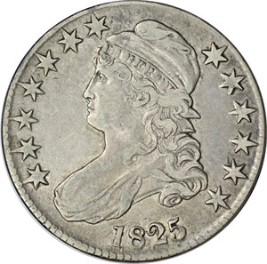 1825 CAPPED BUST HALF DOLLAR - VF