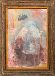 Impressionist Laundress Oil on Canvas