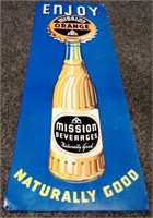 Vintage Enjoy Mission Beverages Metal Sign