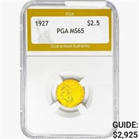 1927 $2.50 Gold Quarter Eagle PGA MS65