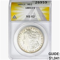 1889-O Morgan Silver Dollar ANACS MS62