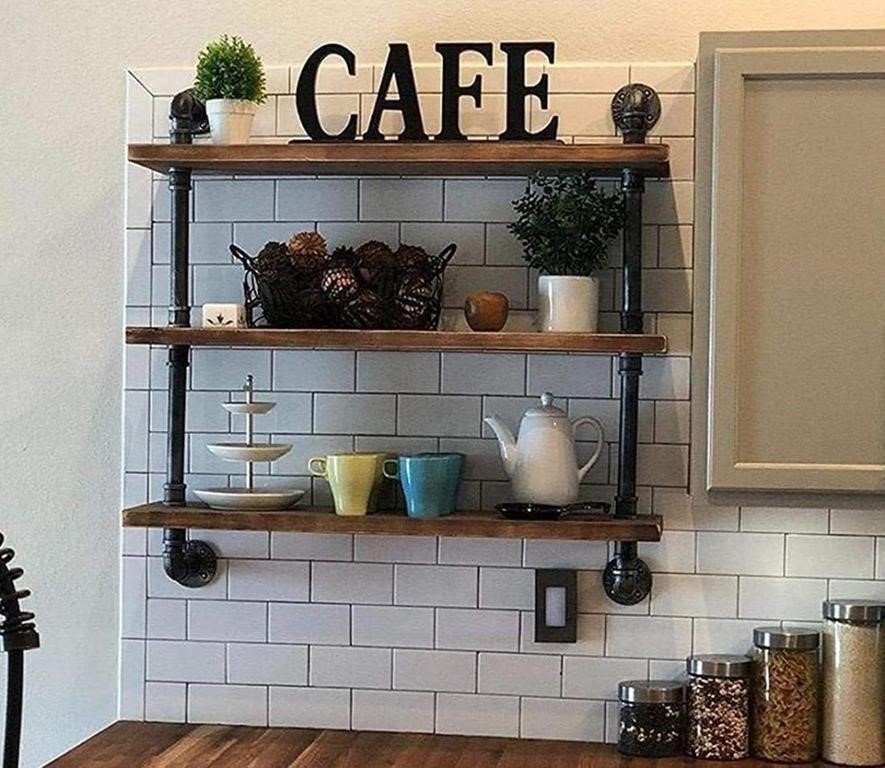 INDUSTRIAL LOOK WALL MOUNT STORAGE SHELF