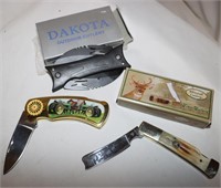 3 Pocket knives: Dakota Outdoor Cutlery &