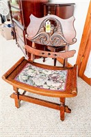 Antique Oak Hand Carved/Lady Portrait Unique Chair