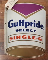 "Gulfpride Single-G" Double Sided Tin Flange Sign