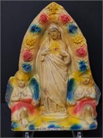 Vintage Chalkware Jesus Grotto & Angels