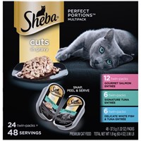 24Pk Sheba Perfect Portions Wet Cat Food, Cuts in